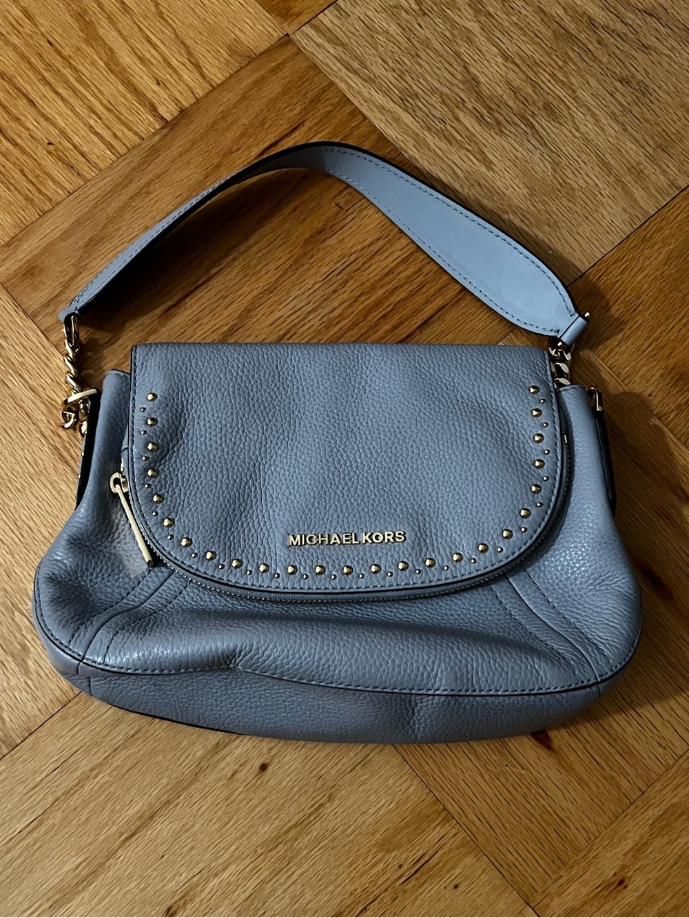 Michael Kors Blue Aria Leather Bag